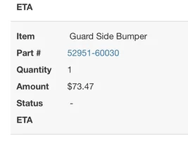 Attention Part # Sleuth's ... front and rear lower bumper cover in black