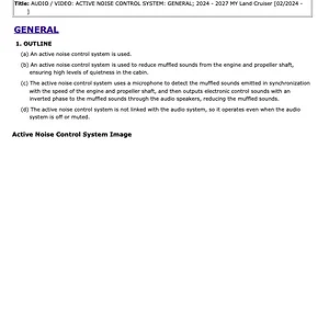 AUDIO - VIDEO- ACTIVE NOISE CONTROL SYSTEM- GENERAL; 2024 - 2027 MY Land Cruiser [02-2024 -  ...webp